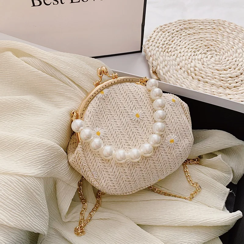 

Weave handbag summer handbags summer ladies handbag, White/pink/blue