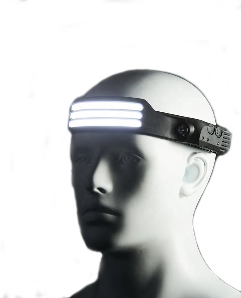 

1000lumens White Light Wide Beam Sensor LED Headlamps with Side Light Outdoor USB Rechargeable Head lamps