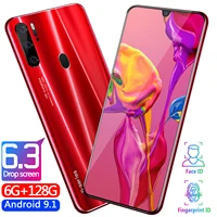 

wholesale cheap smart phone android 9.1 mobile phone 6.3" drop screen face id fingerprint id Factory Outlet oem