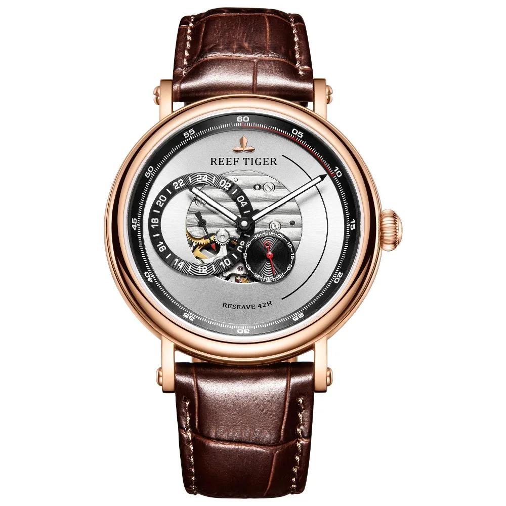 

Reef Tiger Fashion Design Watch Men Luxury Rose Gold Miyota Automatic Watch Shockproof Waterproof Watch Relogio RGA1617