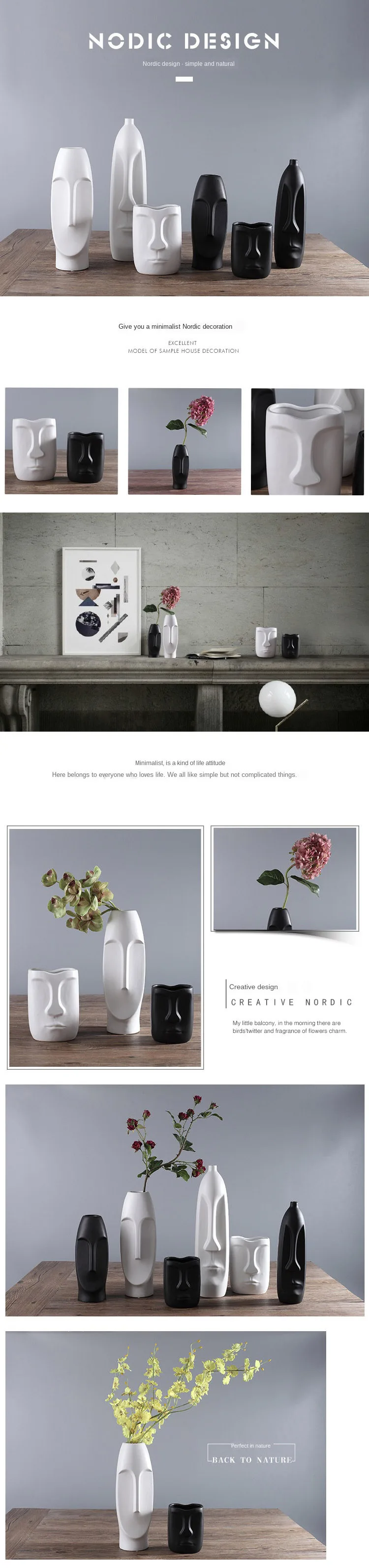 Ceramic Home Decor Luxury With 3D Face Design Art Decorative Accessories For Home.jpg