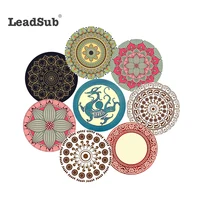 

China supplier Leadsub 2019 Amazon hot-sale sublimation mandala design round ceramic coaster with cork back
