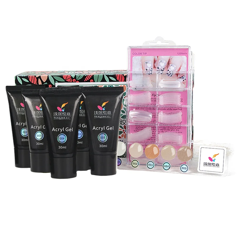 

Glitter Poly gel Kit Painess Builder Supplies UV Poly Gel OEM Nail Extention Kit