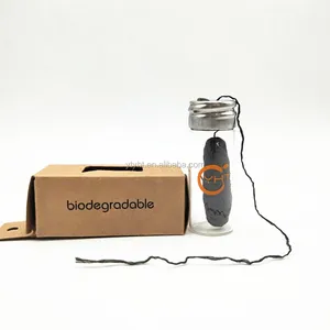 vegan natural biodegradable 30meters bamboo charcoal glass bottle dental floss with the best price