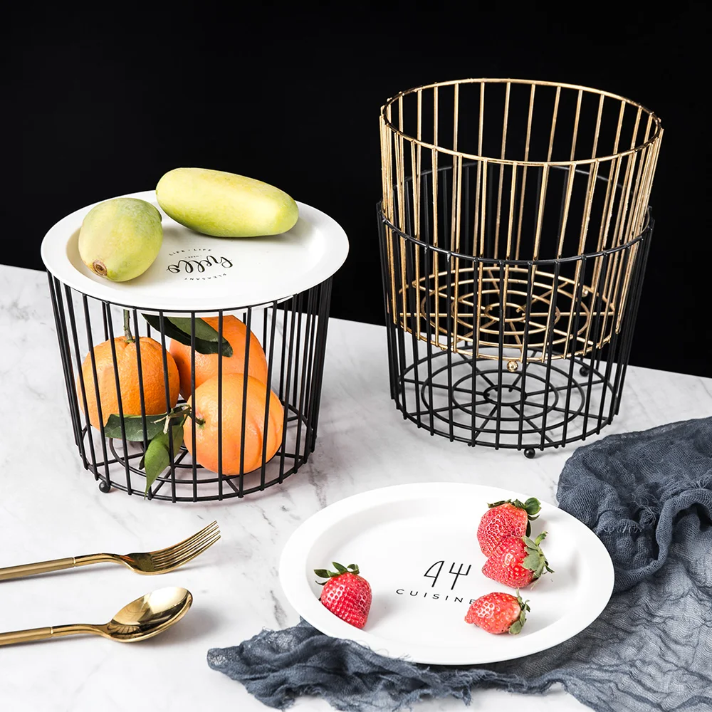 

Wrought Iron and Glass Fruit Recevie Basket Tra Home Decoration Home Decor Accessories Living Room Kitchen Decor Fruit Plate