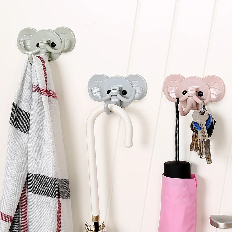 

Elephant Viscose Hook Nail-free Door Rear Hook Kitchen Wall Hanging Bathroom Wall Seamless Hook, As show