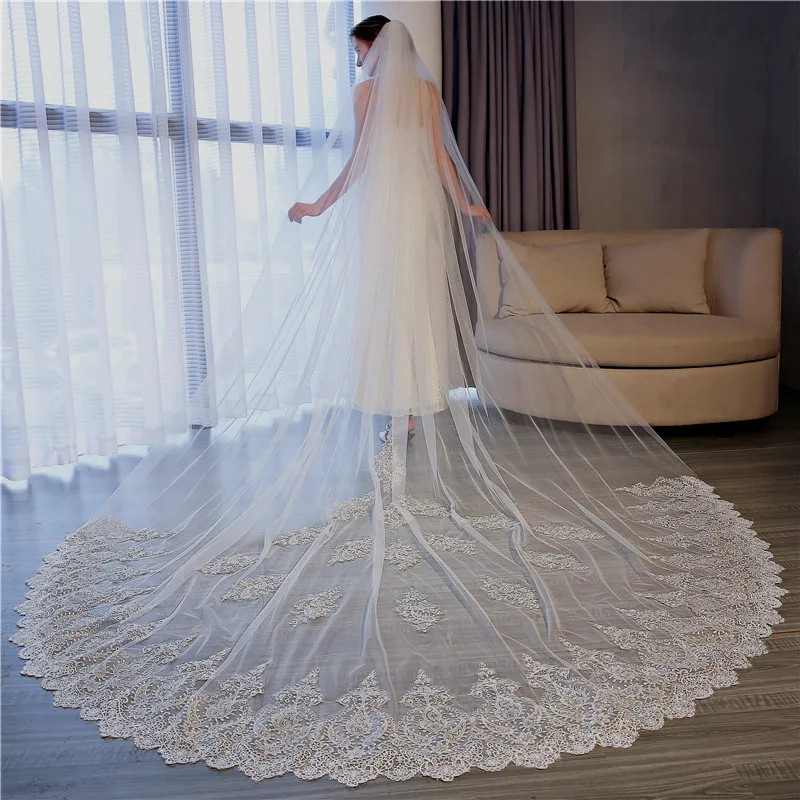 

S274 2021 New fashion high quality Simple with hair comb lace arrangement new style bridal wedding veils bridal, White