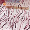 China Factory Wholesale Embroidery Red Sequins Beaded Lace Fabric