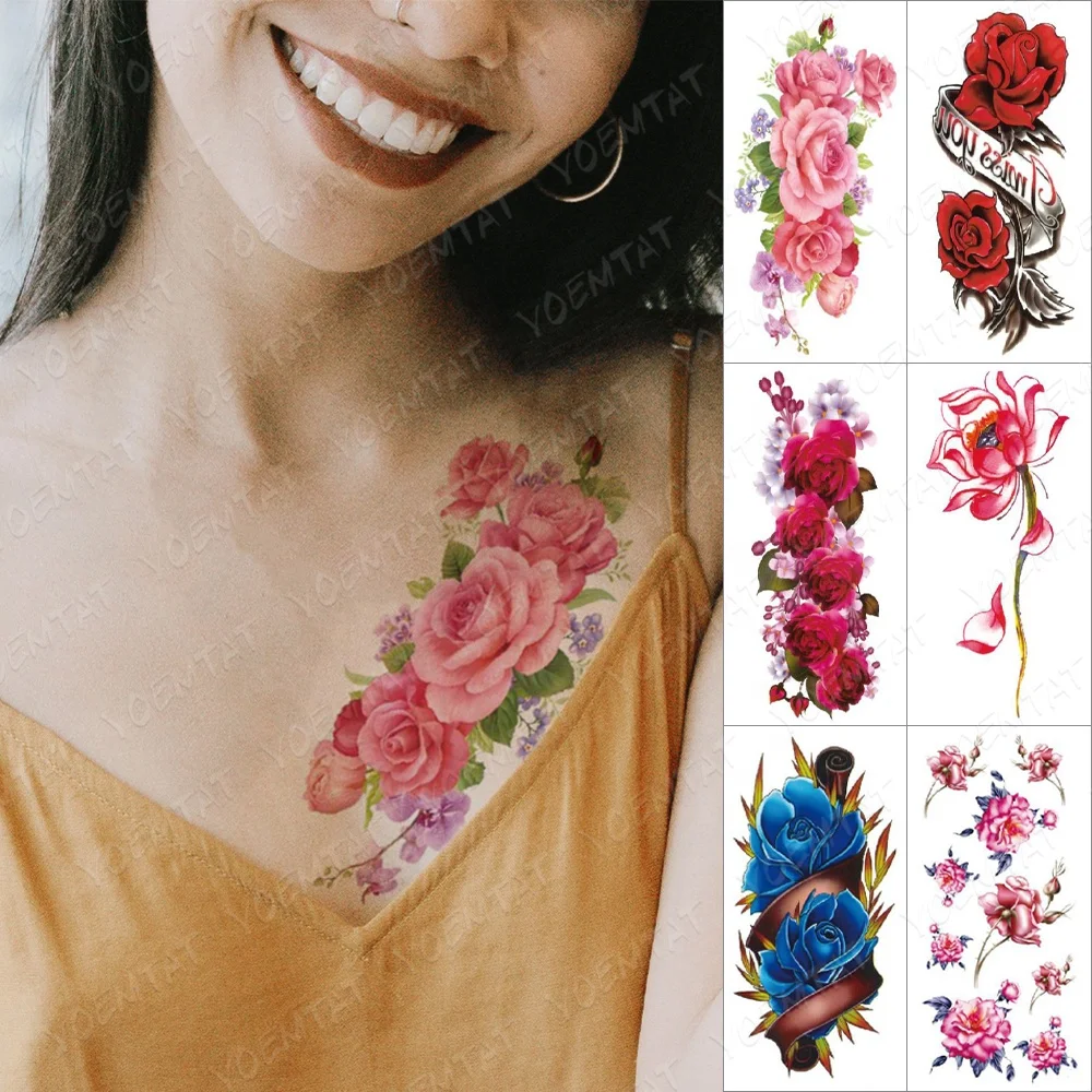 

Hot Selling Water Transfer Flower Arm Tattoo Kit Adult Sticker, Cmyk