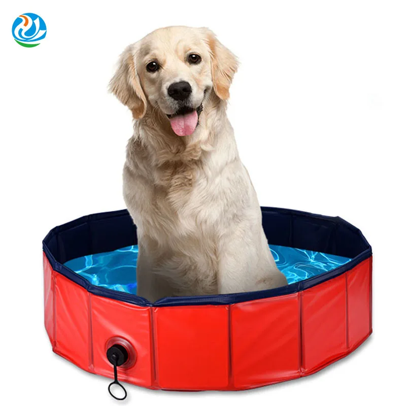 

pvc blue red foldable dog bathtub puppy shower dog bathing tub pool, Red or blue