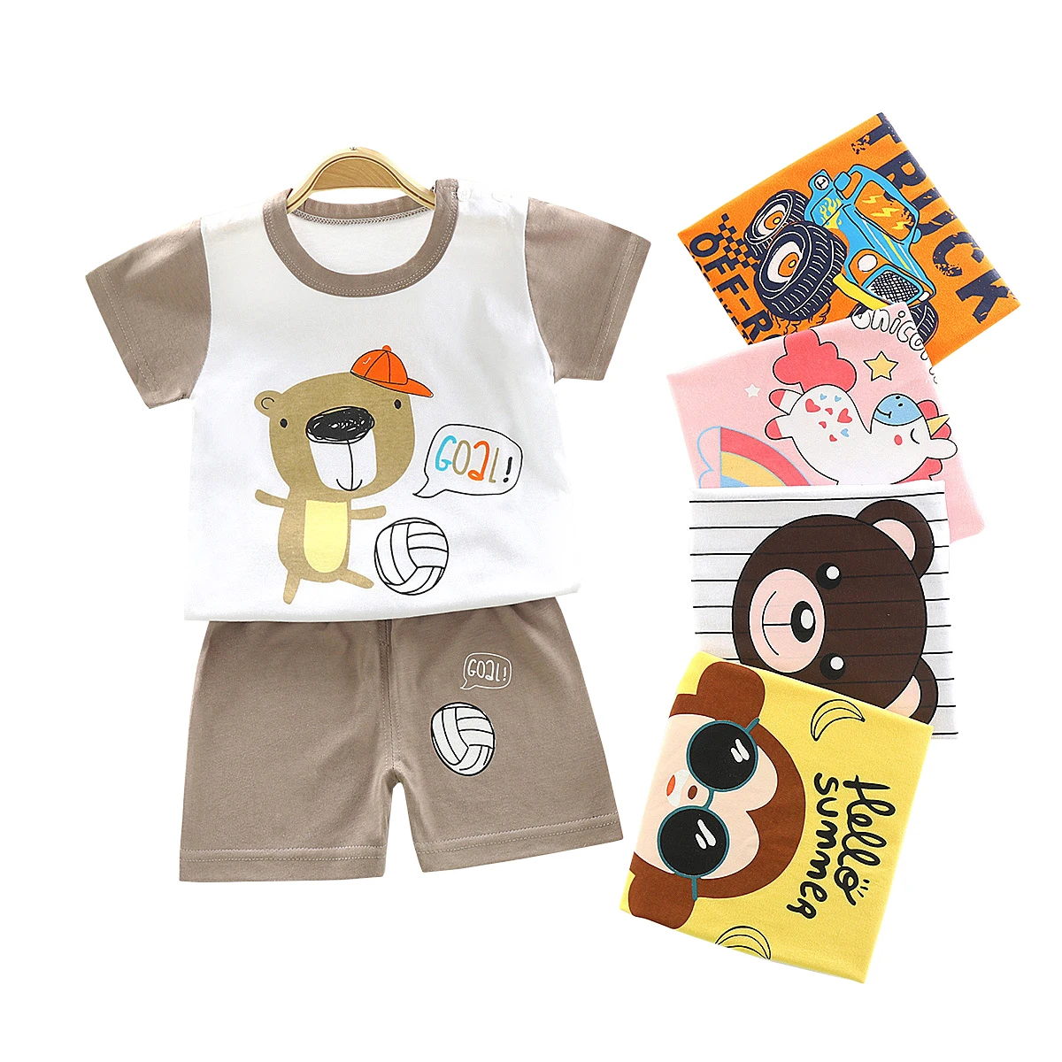 

Summer kids T-shirt shorts 2pcs suit children's clothing suit baby summer clothing
