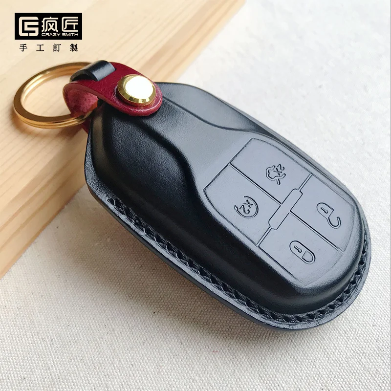 

2021 NEW Handmade High Grade Craft Gift Genuine Leather Smart Car Key Case Cover for Maserati, 17 color available