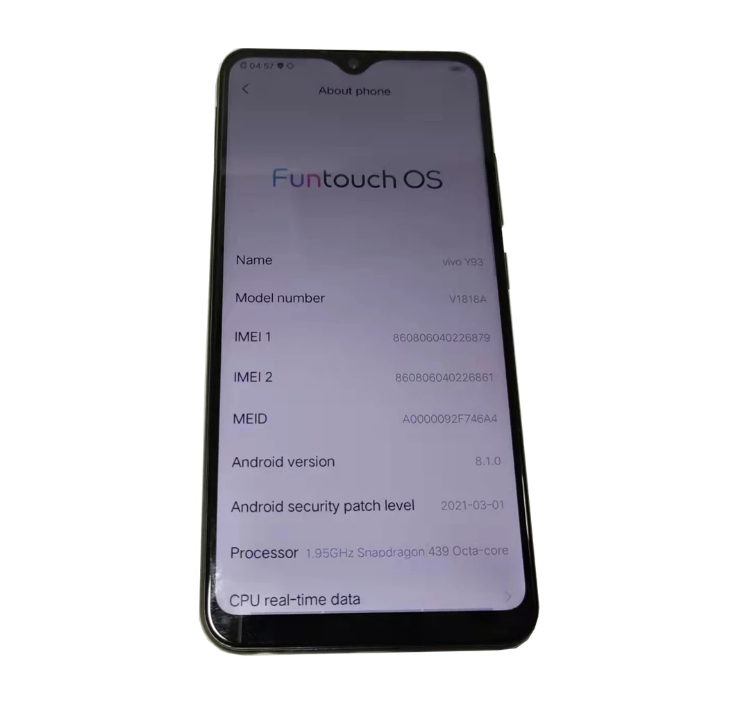

Big sale used phone for vivo y93 3GB 64GB full display unlocked android phone with face ID, Red,black