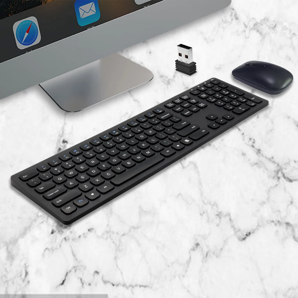 

Oem simple Multimedia 2.4G rechargeable wireless keyboard and mouse combo ergonomic office wireless keyboard and mouse set