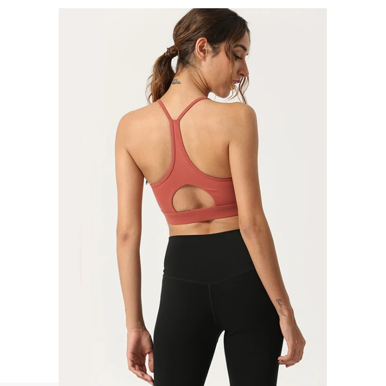

2020 professional high-strength new backless hollow back sports bra for women shockproof running, 3 colors
