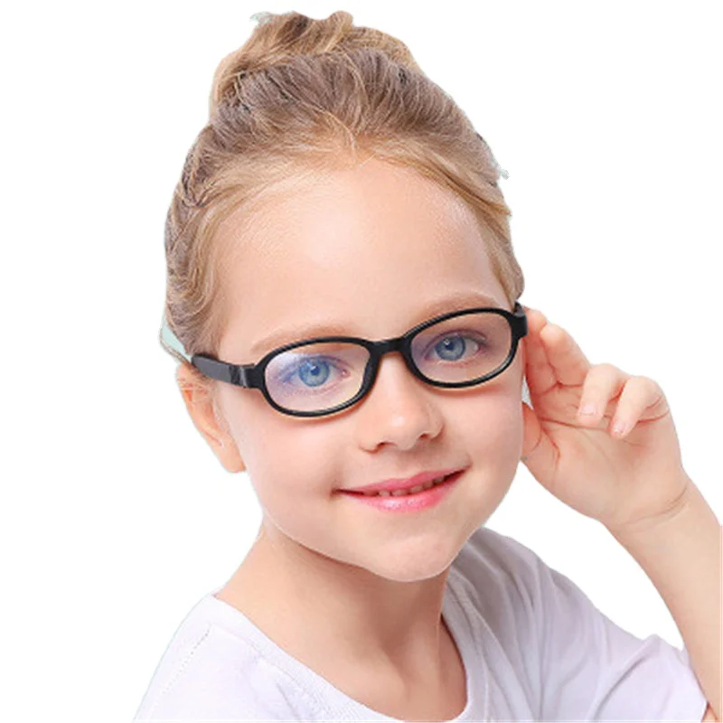 

Narrow Small Black Soft Frame Anti Radiation Blue Light Glasses Girl Boy Blue Ray Filter Blocking Glasses For Kids, 6 colors