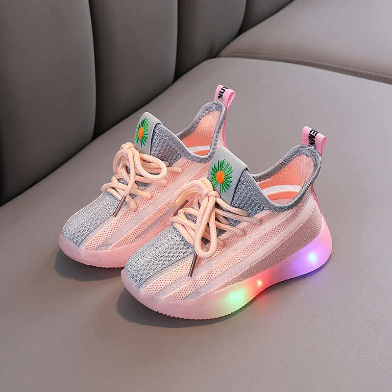 

2021 Cool Fashion Hot Sales Spring/Autumn Sneakers Baby Lovely Infant Shoes Boys Girls Tennis Cute Led Light Baby Casual Shoes