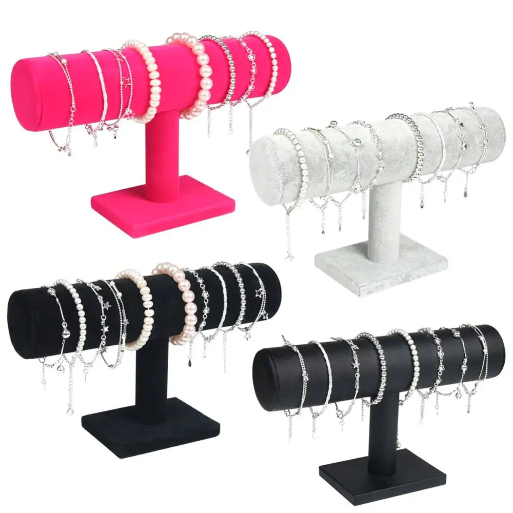 

Velvet Leather T-Bar Jewelry Display Stand Bracelet Watch Jewelry T-Bar Display Stand Holder Rack Soft to Touch Jewelry Stand