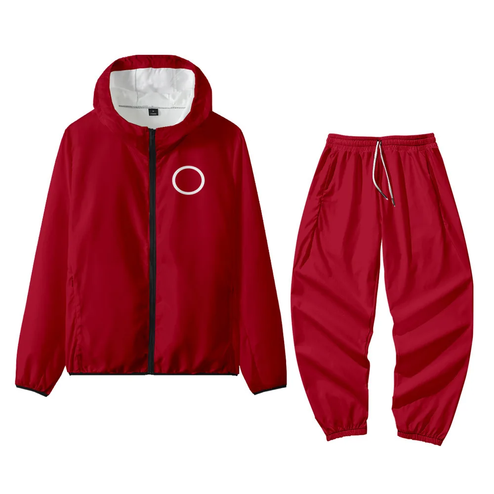 

Z15 Squid game male protagonist Park Hae-soo same sports jacket autumn stand-up collar zipper trousers sweater