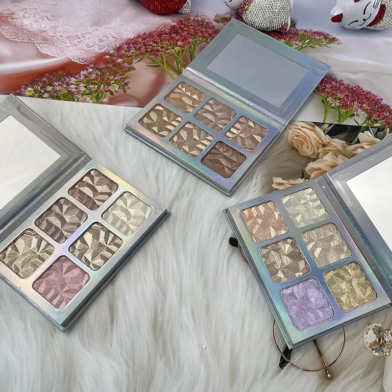 

No Logo Custom Highlighter Makeup Powder Palette Private Label Highlihter