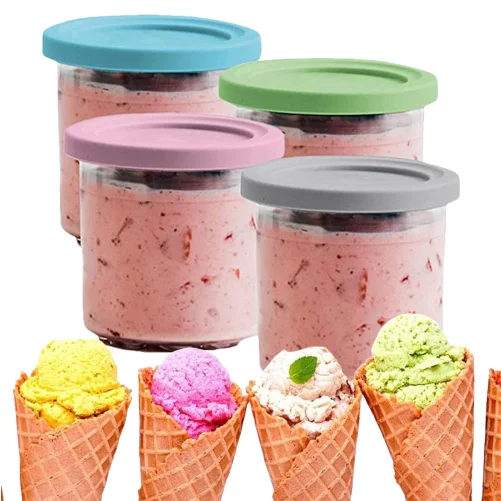 

Reusable BPA-Free Dishwasher Safe Airtight Leaf-Proof 16oz Ice Cream Prints Containers for Ninja Creami