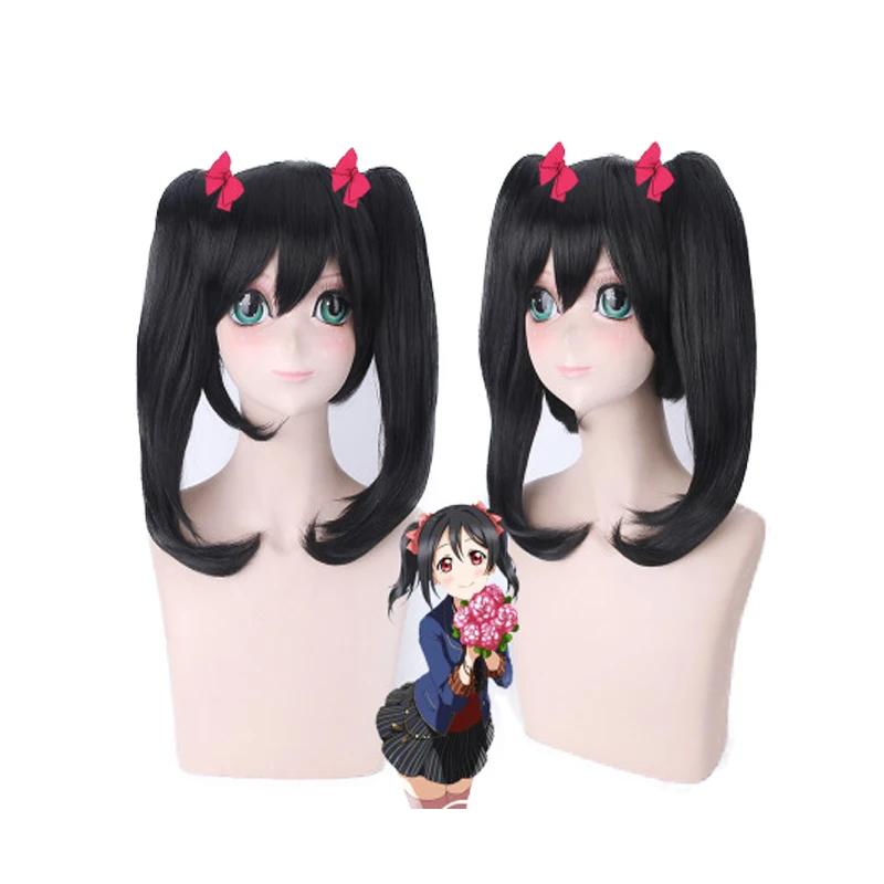 

Funtoninght Love Live cosplay wigs natural black Ponytail Nico Yazawa cosplay wigs for party supplies, Pic showed