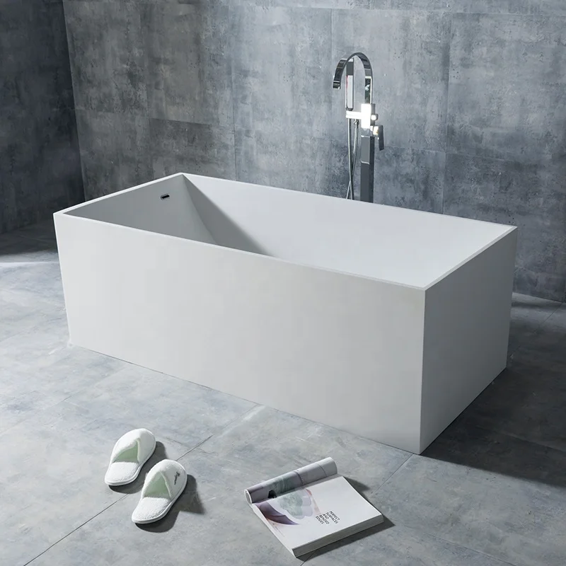 Philippines Bathtub Square Solid Stone Bath Tub Resin Stone Bathtubs