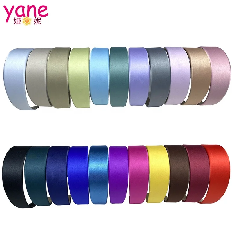 

Wholesale 4CM headbands about satin width plastic Alice headband custom color for women accessories