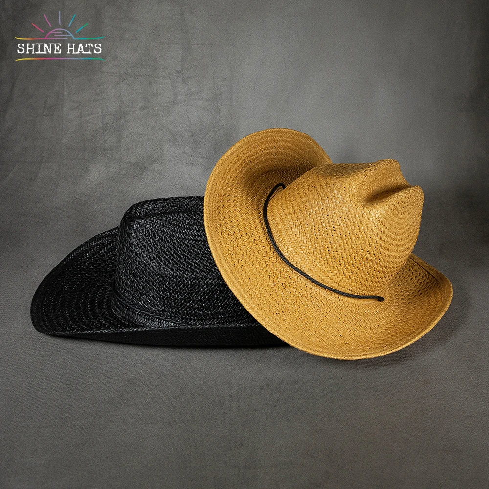 

Paper Straw Hats Sun Beach Summer Sombrero for Traveling Shinehats Seasonal Wholesale Custom Wide Floppy Brim Cowboy Luxury 1pcs