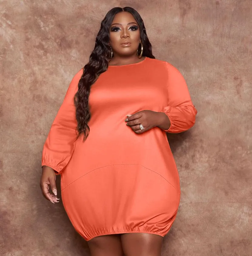 

Women Spring Clothes Ladies Fall Fashion Long Sleeve Casual Formal Dress Solid Color Plus Size Other Dresses 5xl 2021 Women, Orange,army green