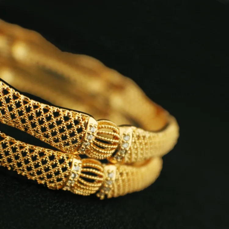 

Latest Fashion Wedding Jewelry Gold Plated Bridal Bangle, Champagne gold