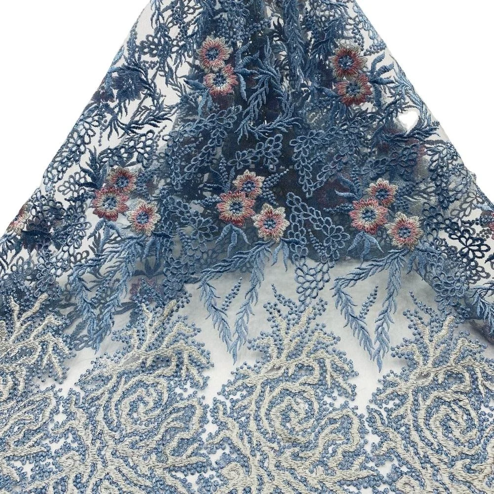 

2020 new European and American lace wedding dress dress embroidery computer embroidered lace fabric, Accept customized color