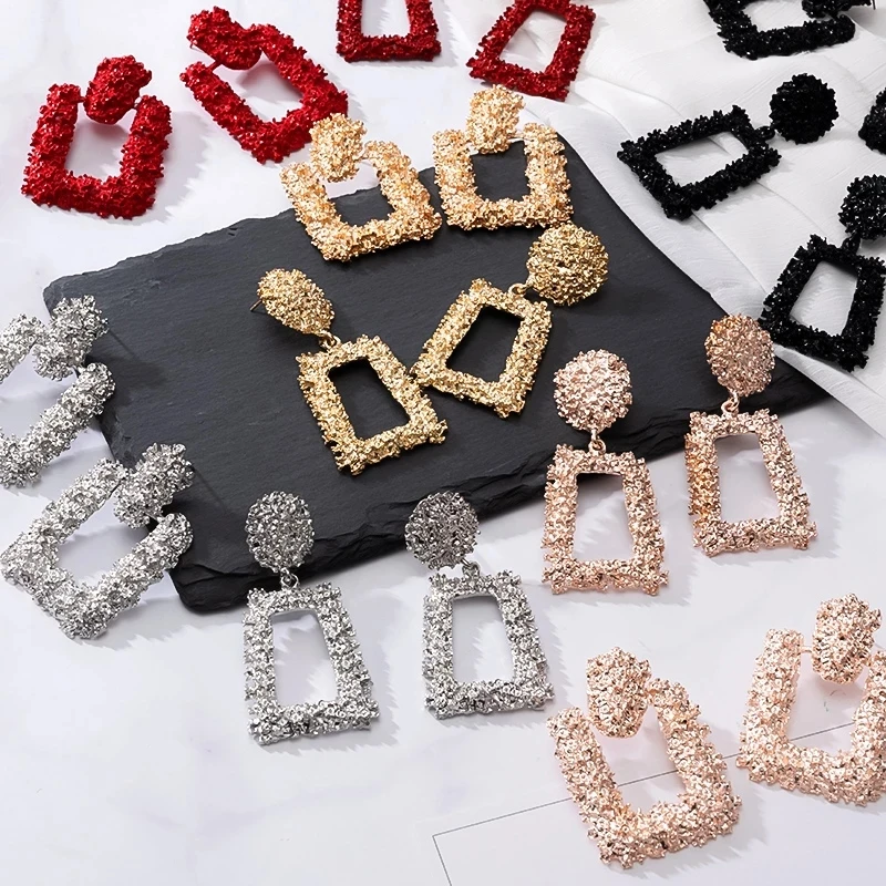 

Fashion Statement Earrings Large Geometric Earrings for Women Hanging Dangle Drop Earrings