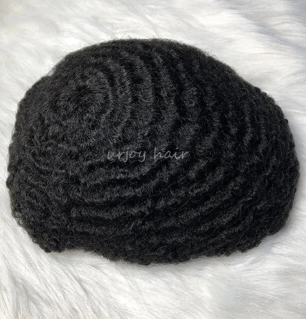 

10mm Hot Selling Curly Human Hair Afro Toupee French Lace Base For Men