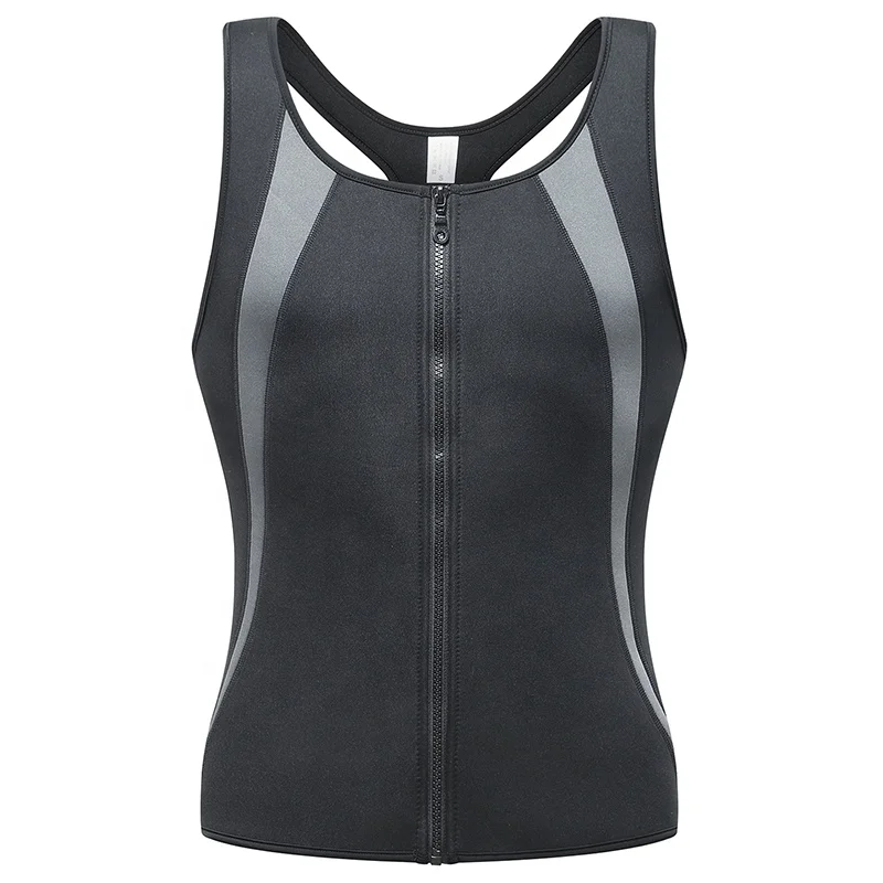

New Sweat Suit Gym Vest Fitness Waist Trainer Belt Neoprene Shapewear With Zipper