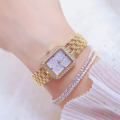 

BS 1597 New Diamond Ladies Watches Luxury Gold Full Diamond Bracelet Quartz Women Watch, 3 colors