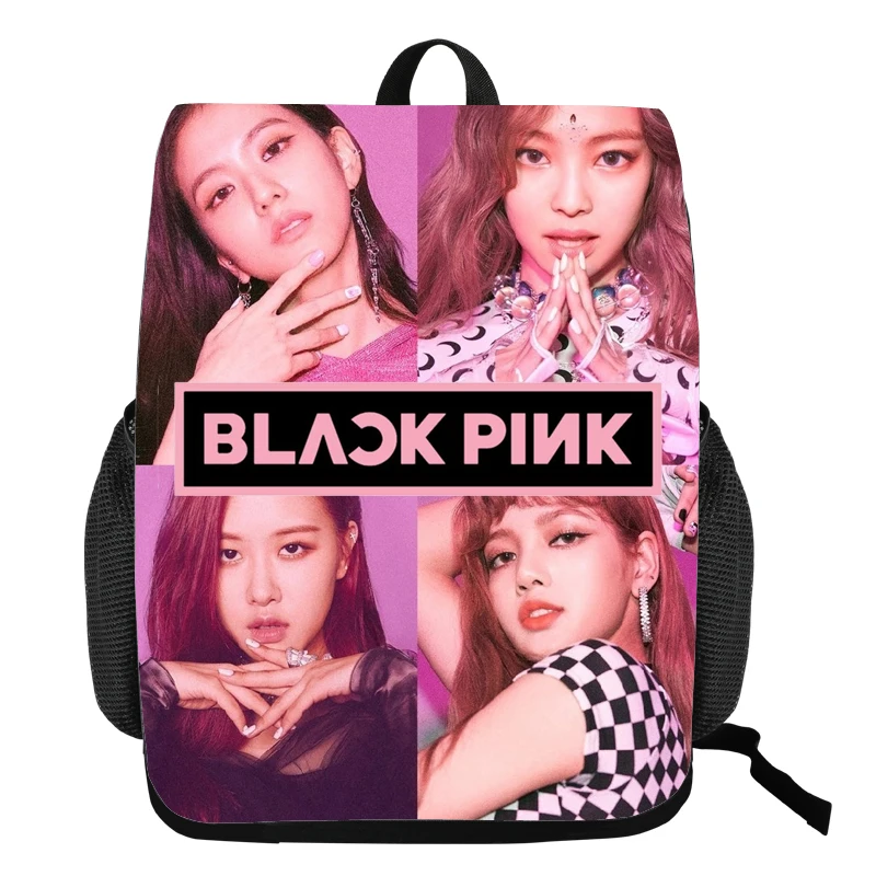 

KPOP Blackpink Printed Backpack Women Ladies Casual Backpack Fashion School Bags for Kids Girl Book Bag Black Pink Mochila Gifts, Customized color