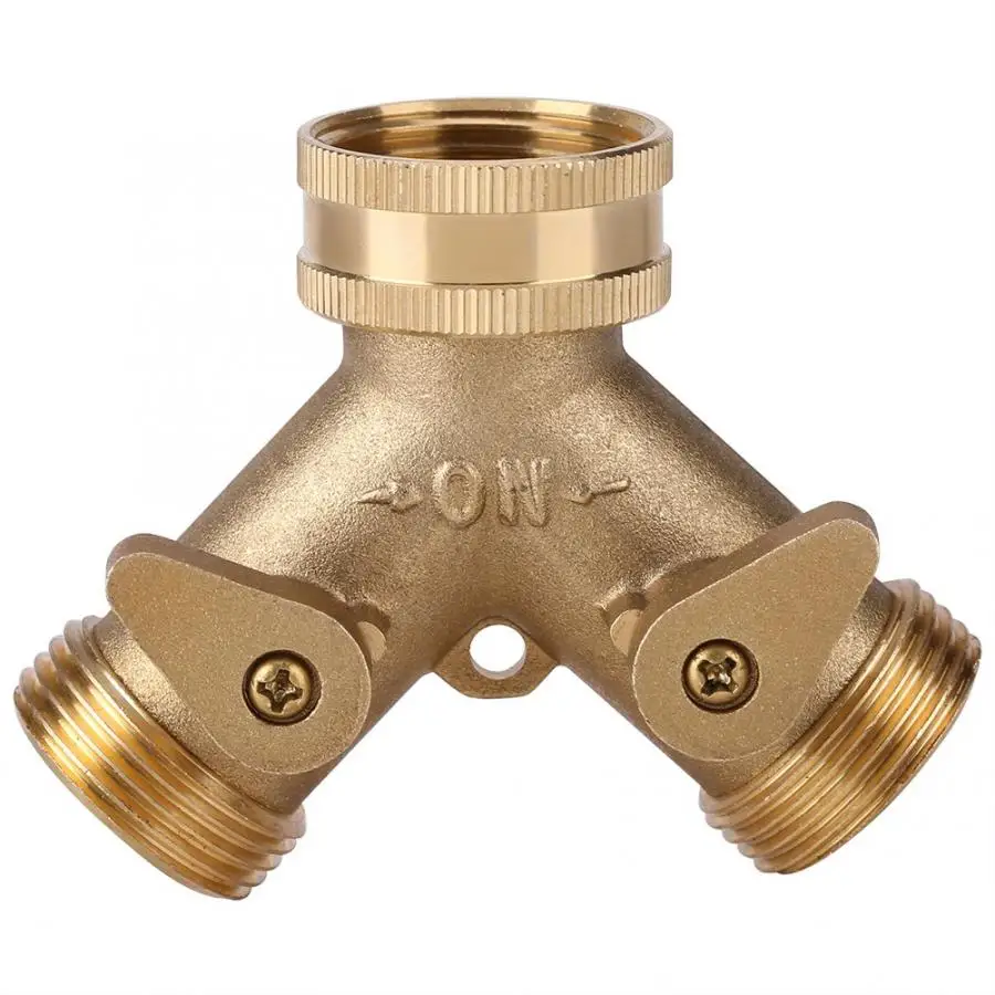 

Agriculture Tools 3/4 Inch Brass 2 Way Valve Splitter Hose Pipe Tap Connectors for Garden Irrigation