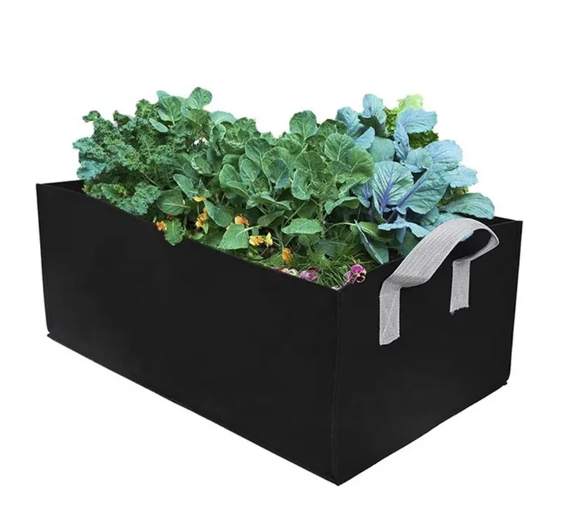 

AAA202 biodegradable nonwoven Rectangle Herb Bed Garden Grow bags Flower Vegetable Plants horticulture fleece seedling bag, Multi colour