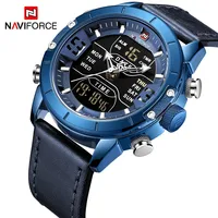 

Naviforce New Top Brand Luxury 9153 Sport Digital Military Male Watch Leather Strap Wrist Watch Relogio Masculino montre homme