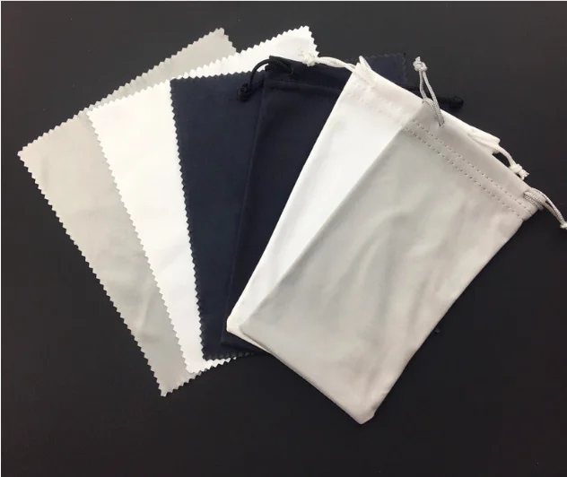 

220g Superfine Fiberglass Pouch Bag Case and Clothing Sungalsses Packaging Set Eyewear Soft Microfiber Bag Wholesale, As picture