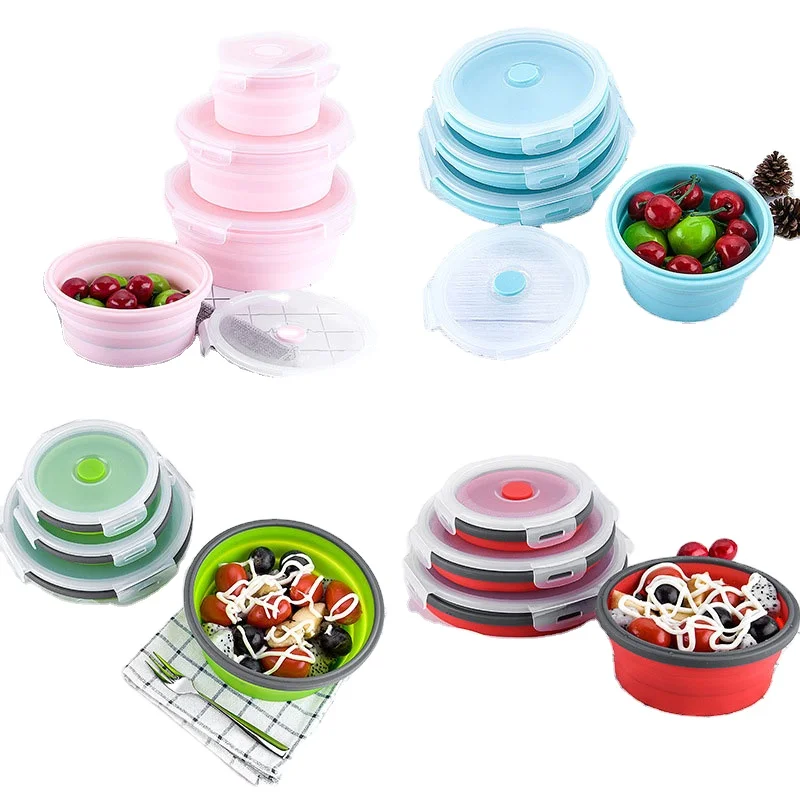 

Most Selling Lunch Box Microwave Home Kitchen 500ml Food Grade Silicone Container