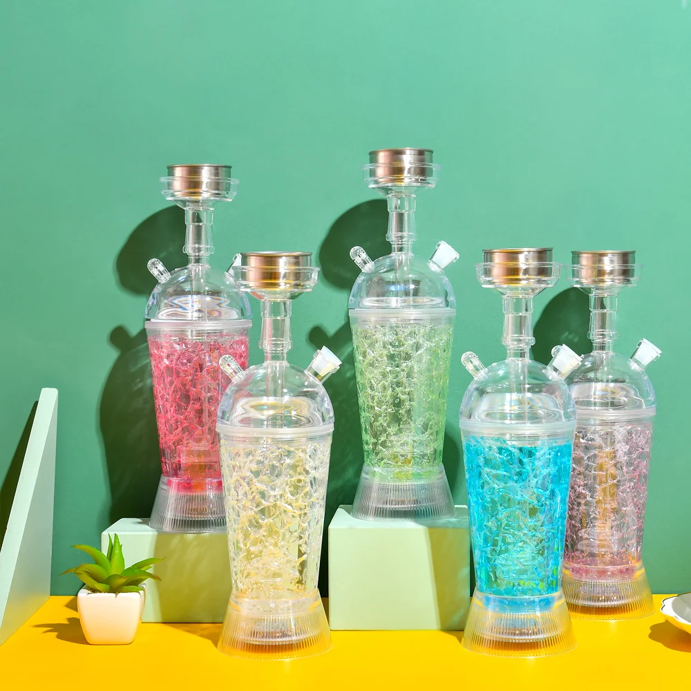 

wookah plastic hookah led portable hookah wholesale lighting sheesha shisha cup travel shisha narguile led cup hookah, Mixed