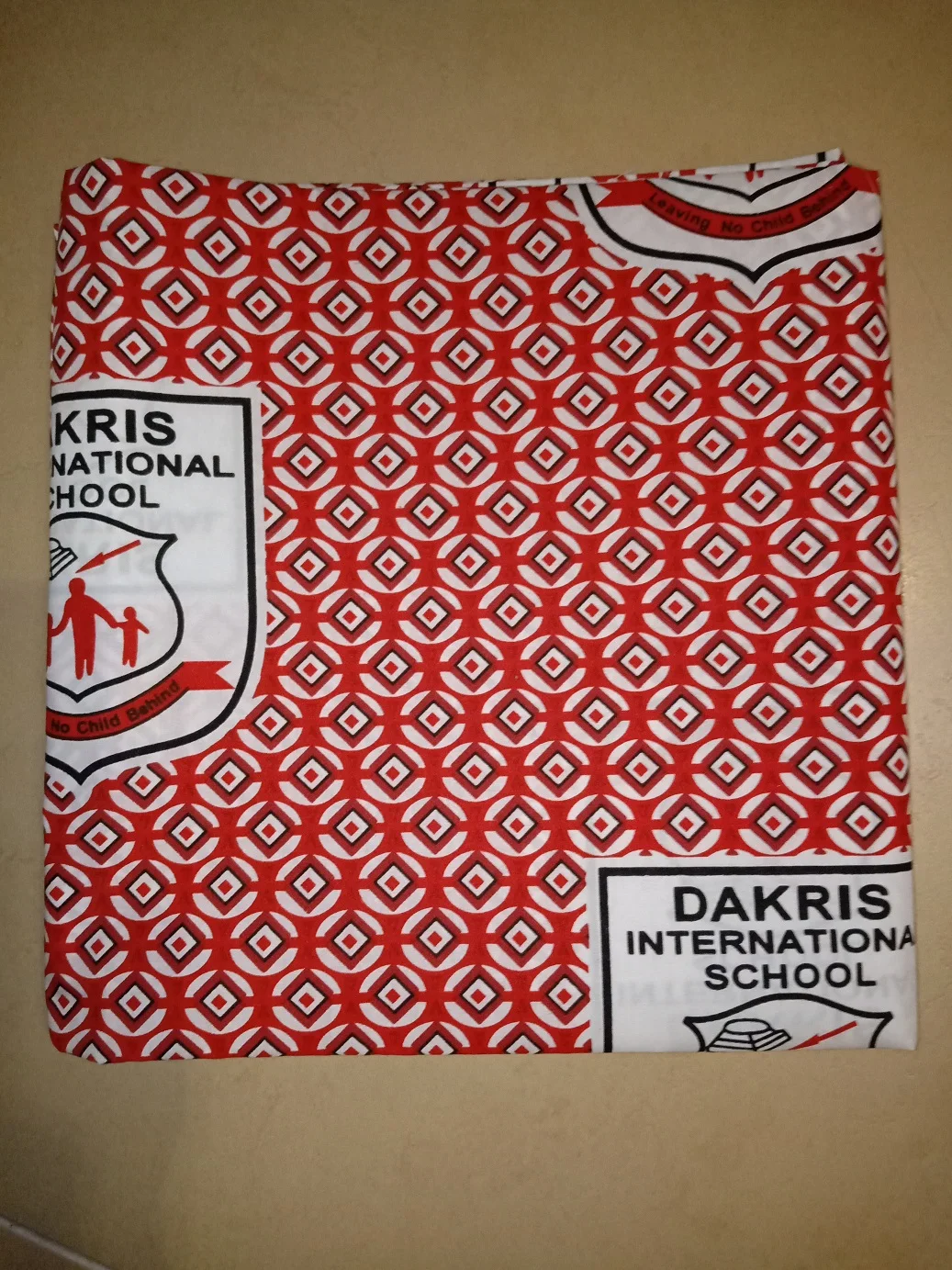 Custom Design Ghana School Uniform African Wax Printed Fabric With Logo