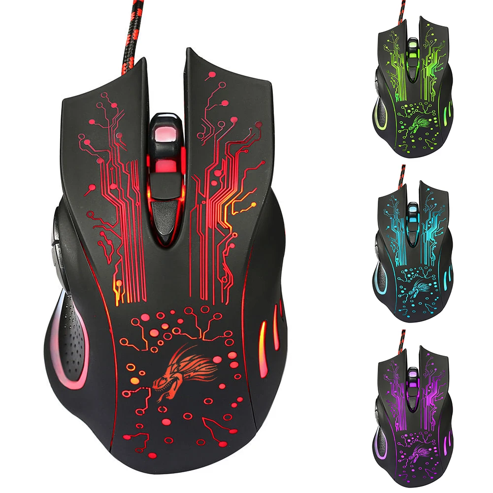 

3000 DPI Wired Optical Mouse 7D Wired Gaming mouse, Black
