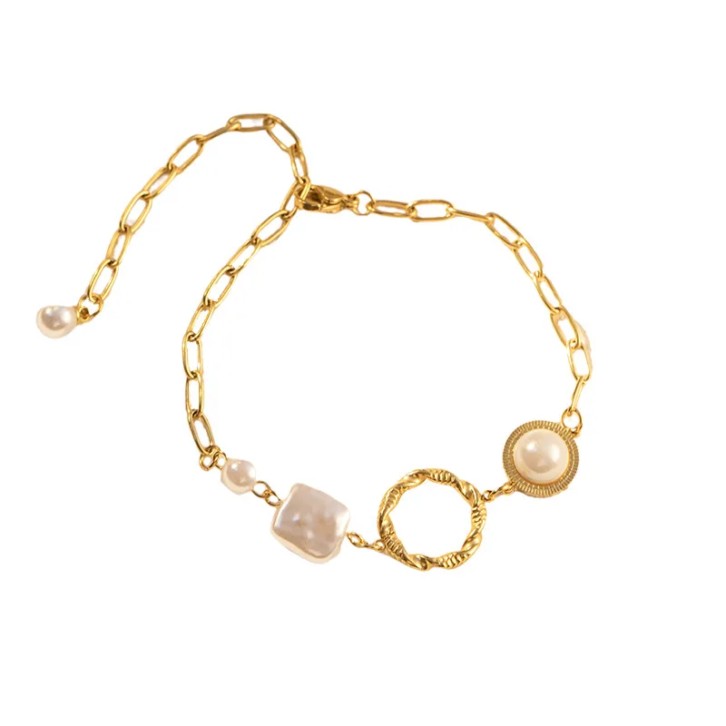 

Hainon pearl bracelets & bangles women bracelet gold rose Irregular charm bracelets