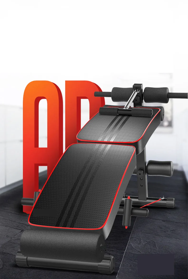 折叠黑色多功能健身房健身器材坐起重量长凳可调节仰卧板