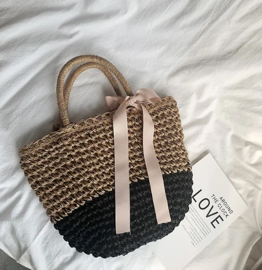 

New style beach bag braid tote bag and one-shoulder cross boby bag