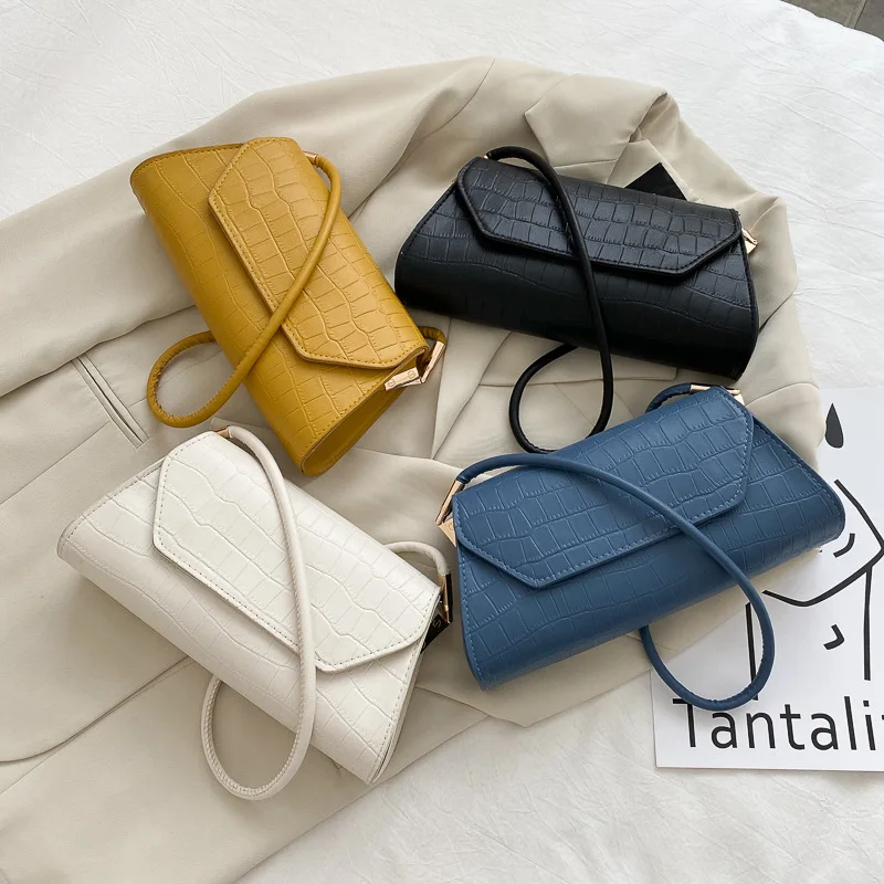 

2021 Simple Design Underarm Purse Women Shoulder Stone Pattern Pu Leather Bags On Sale, Customizable