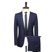 

2020 Wholesale Two Piece Men Suits Jacket + Pants Groom Groomsman Wedding Party Suit